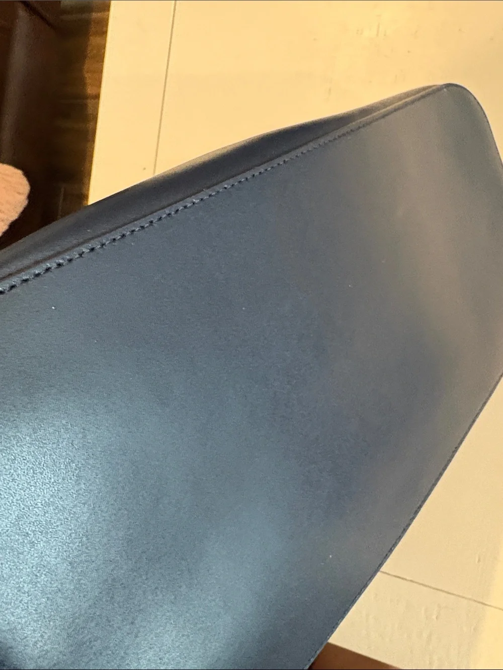 Michael Kors Navy Reversible Leather Tote with Floral Clutch Pouch - Picture 4 of 5